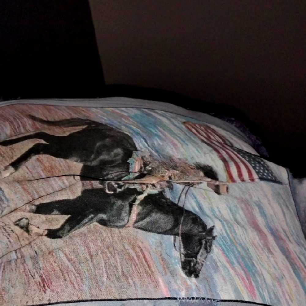 Patriotic Horse Print Pillow